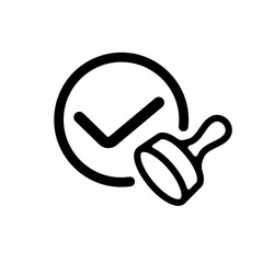 Approval, verification vector icon illustration