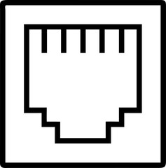 Simple ethernet network port connection icon