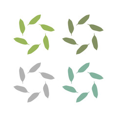NATURAL PRODUCT LEAVES IN CIRCLE SIGN SYMBOL LOGO
