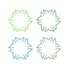 NATURAL PRODUCT LEAVES IN CIRCLE SIGN SYMBOL LOGO
