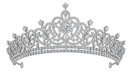 Sparkling diamond tiara crown with intricate design for royal occasions and festive celebrations transparent background