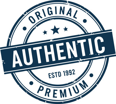 Original Authentic Premium rubber stamp design with textured effect