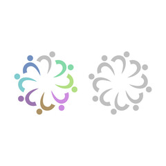 PEOPLE TEAM COLORFUL SIGN SYMBOL LOGO VECTOR
