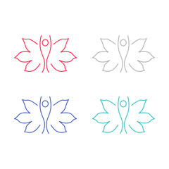 AYURVEDA WELLNESS SPA SIGN SYMBOL LOGO VECTOR