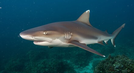 Shark in ocean reef environment