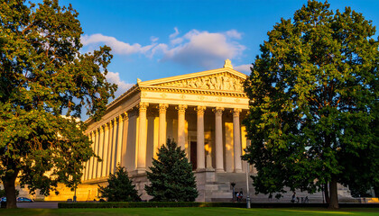 Obraz premium Tympanum and columns of the Parthenon at Centennial park in Nashville, Tennessee