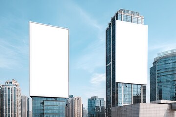 Blank Billboards on Tall Buildings