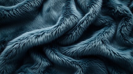 Soft blue fur texture background with fluffy pattern