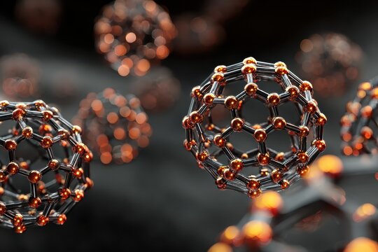 Graphene containing nanoparticles showcases intricate structures in a detailed macro view, highlighting advancements in material science and nanotechnology