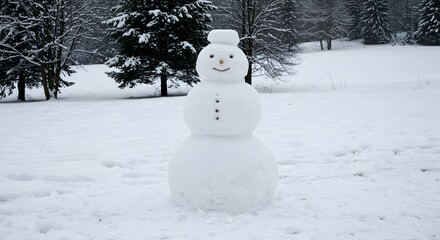 Fototapeta premium Snowman winter daytime