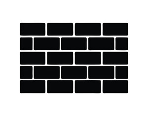 Black brick wall pattern with classic stretcher bond on a white background