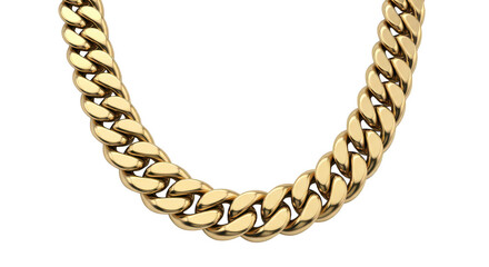 Obraz premium Luxurious heavy gold cuban link chain close up against a demonstrating opulent jewelry design transparent background