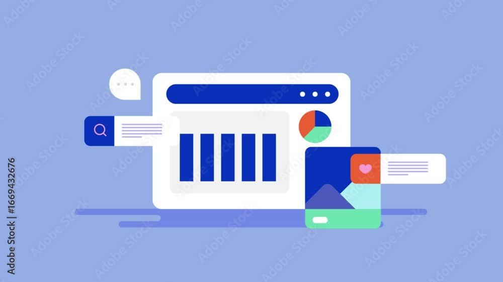 Poster comprehensive dashboard solution combining keyword data tracking, social media insights and collabor
