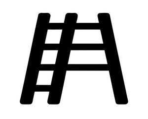 Abstract Black Ladder on White Background Graphic Design Illustration Element