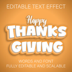 Happy Thanksgiving Text Effect for Promotional Banner or Poster