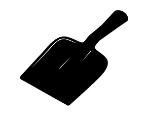 Silhouette of a Garden Trowel Isolated on a White Background Illustration