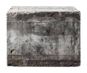 Concrete block construction material industrial site neutral light isolated on transparent background