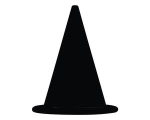 Fototapeta premium A simple black and white image of a traffic cone silhouette