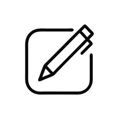 Fototapeta premium Pencil icon in a square symbolizing writing editing and creativity a minimalist illustration of design and concept