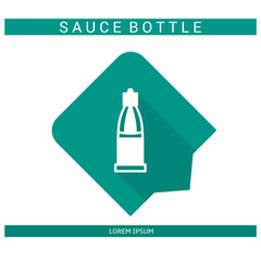 Design icon. Sauce bottle icon symbol in flat. Sauce bottle symbol design in flat with shadows. Stock vector.