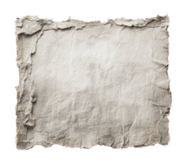 Textured blank sheet of paper neutral isolated on transparent background