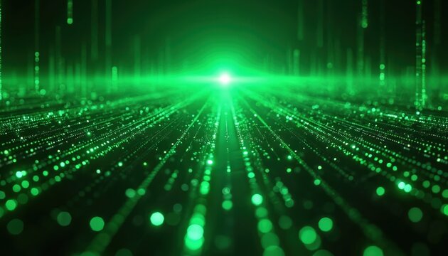 Abstract digital green background with technological and electronic theme. Sleek, clean, corporate design suitable for business card banners, promotional materials, advertising, and branding.