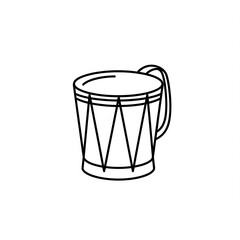 Line Art Chilean Drum Icon Monoline Minimalist
