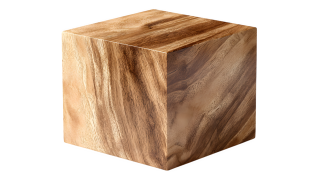 Wooden Cube, isolated on transparent background