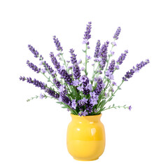Obraz premium A vibrant purple bouquet of lavender flowers in a glass vase, capturing the beauty of nature's summer bloom