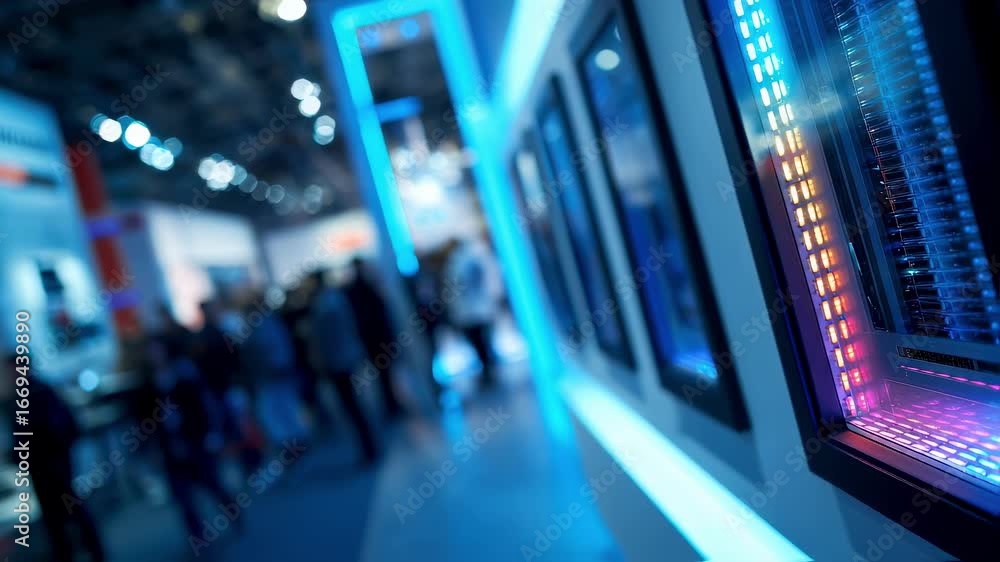Poster focused view of an led strip light installation highlighting dynamic color transitions behind a wall