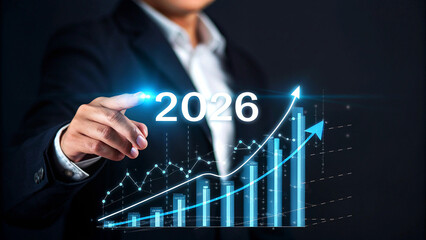 Unlock future financial success by visualizing 2026 growth with this dynamic upward trending business graph and data presentation