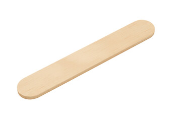 Isolated light brown tongue depressor used for medical examination of a patient