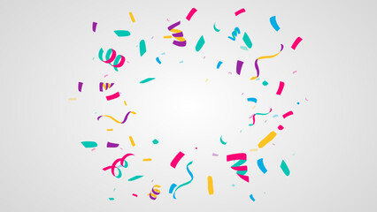 Obraz premium colorful confetti and ribbon vector