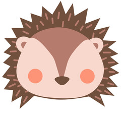 Faceless Cute Porcupine Face Illustration with Blush Cheeks