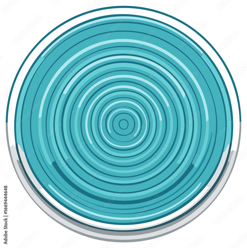 Poster abstract circular ripple pattern with gradient blue concentric circles and a white rim