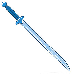 Cartoon Sword Illustration Blue Fantasy Weapon