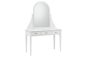 Isolated dressing table with mirror, simple furniture, home decor with three drawers