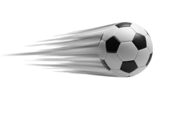 Isolated soccer ball in motion with blur effect, professional sport equipment