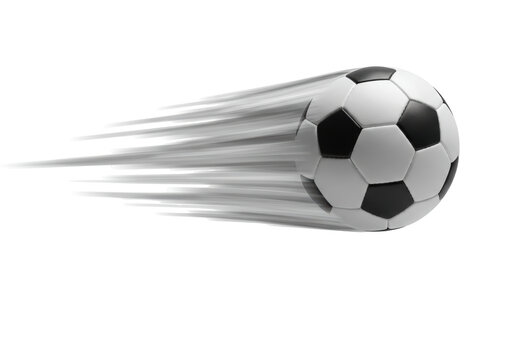 Isolated soccer ball in motion with blur effect, professional sport equipment