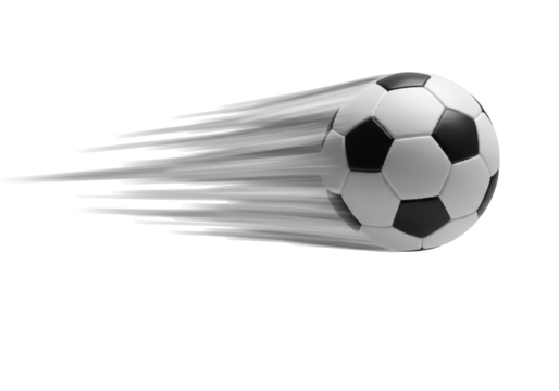 Isolated soccer ball in motion with blur effect, professional sport equipment