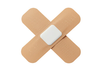 Isolated Bandage Strips Plaster: Medical Adhesive Wound Treatment, Healthcare First Aid