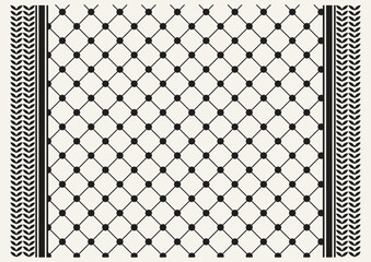 Black and white checkered pattern keffiyeh Palestine scarf design