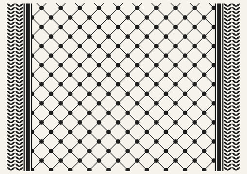 Black and white checkered pattern keffiyeh Palestine scarf design