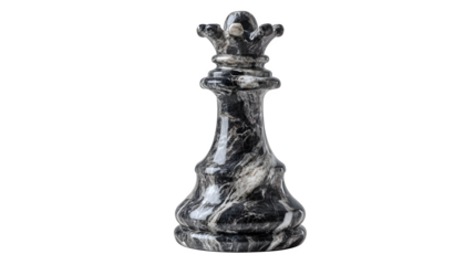 Marble Chess Queen, isolated on transparent background
