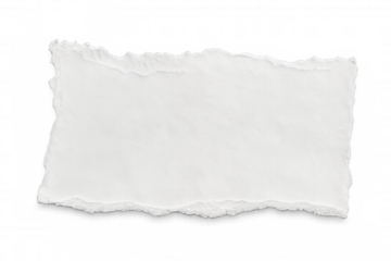 Torn piece of white paper with transparent background, ideal for adding a realistic touch to designs