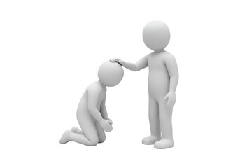 Isolated Man Comforting Another Person; Sympathy, Compassion, Empathy, Care, Support