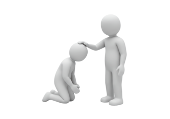 Isolated Man Comforting Another Person; Sympathy, Compassion, Empathy, Care, Support