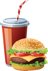 hamburger and cola