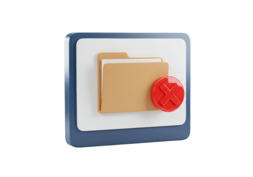 Isolated Folder Delete Icon: Archive or File Removal on Pastel-Color Modern Plate