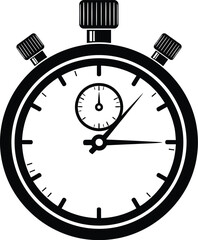 A black outline of a stopwatch.eps